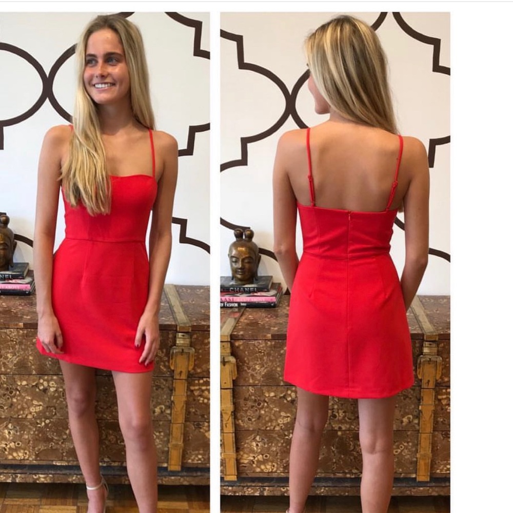 Red fit and flare dress
